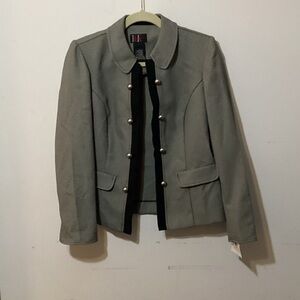 R&K Originals Military Style Blazer Jacket - Size 8 - Grey & Black Textured